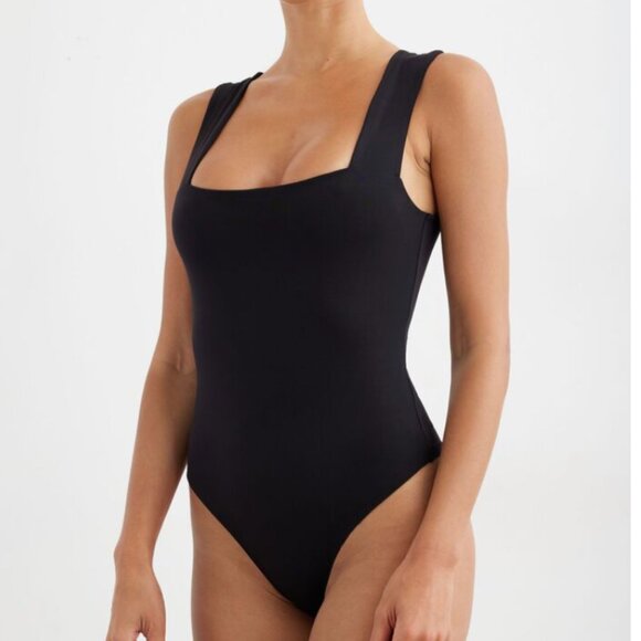 Dynamite, Sculpt Square Neck Bodysuit, Black, size small - Picture 3 of 8